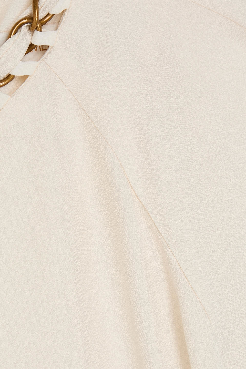 Zimmermann Chain-embellished Cutout Crepe Mini Dress In Elfenbein
