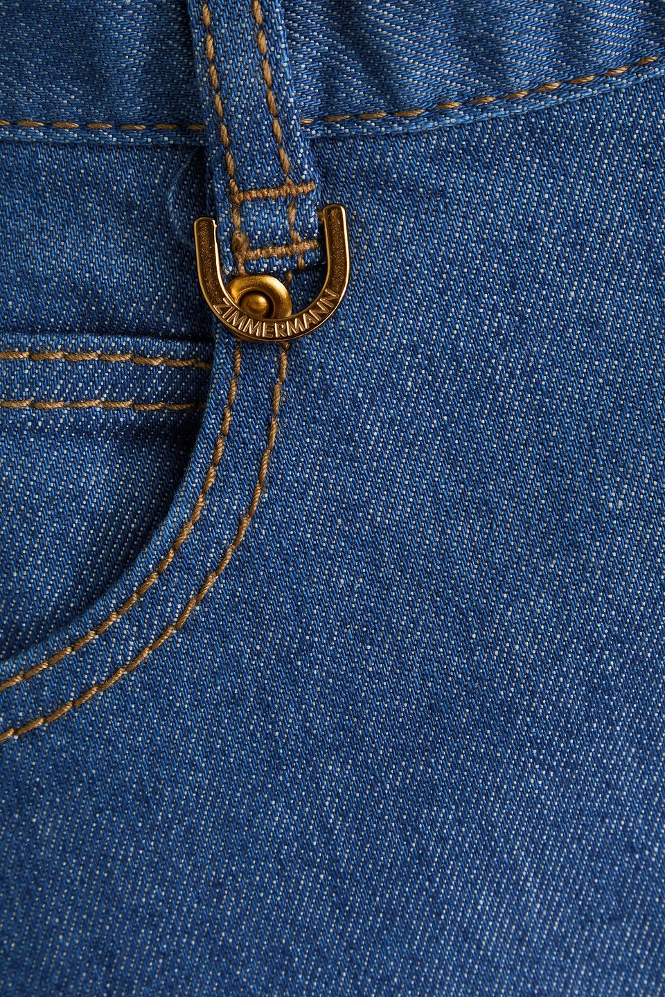Zimmermann Hoch Sitzende Karottenjeans In Mittelblauer Denim