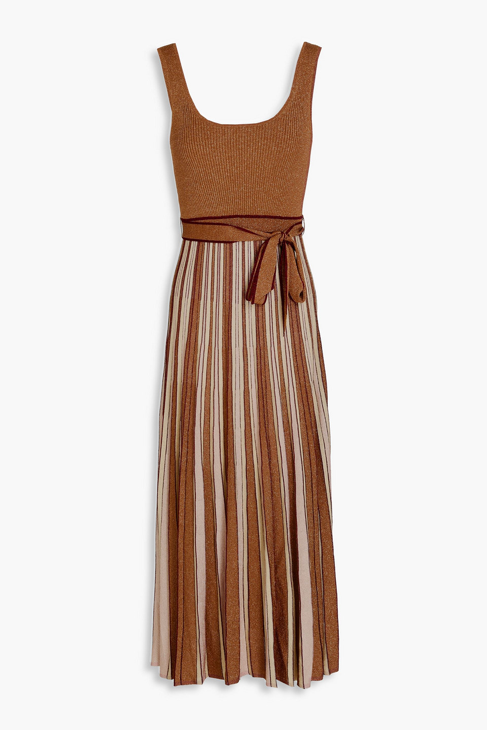 Zimmermann Strick-midikleid Mit Streifen Und Metallic-effekt In Brown