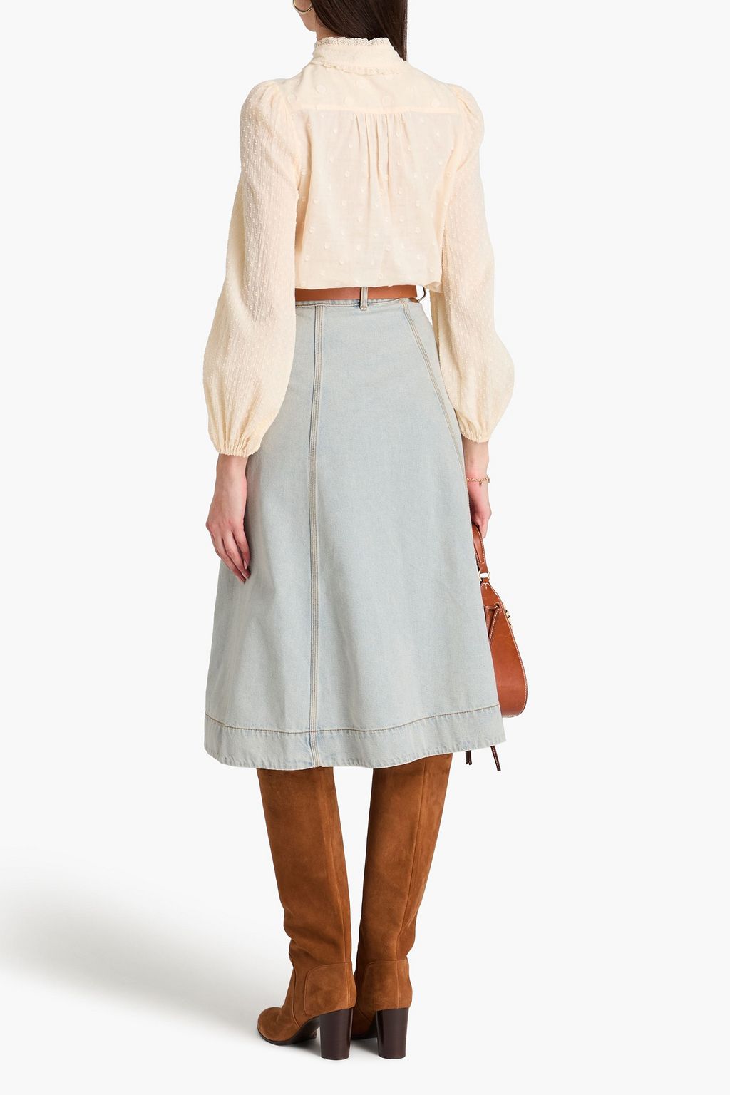 ZIMMERMANN Denim midi skirt