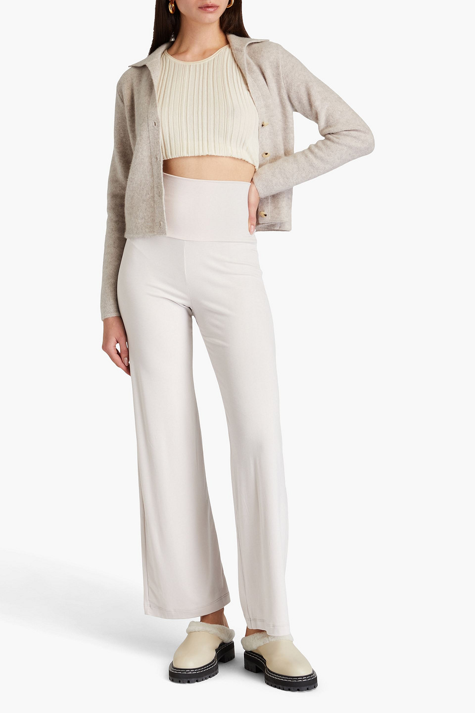 JAMES PERSE JERSEY FLARED PANTS