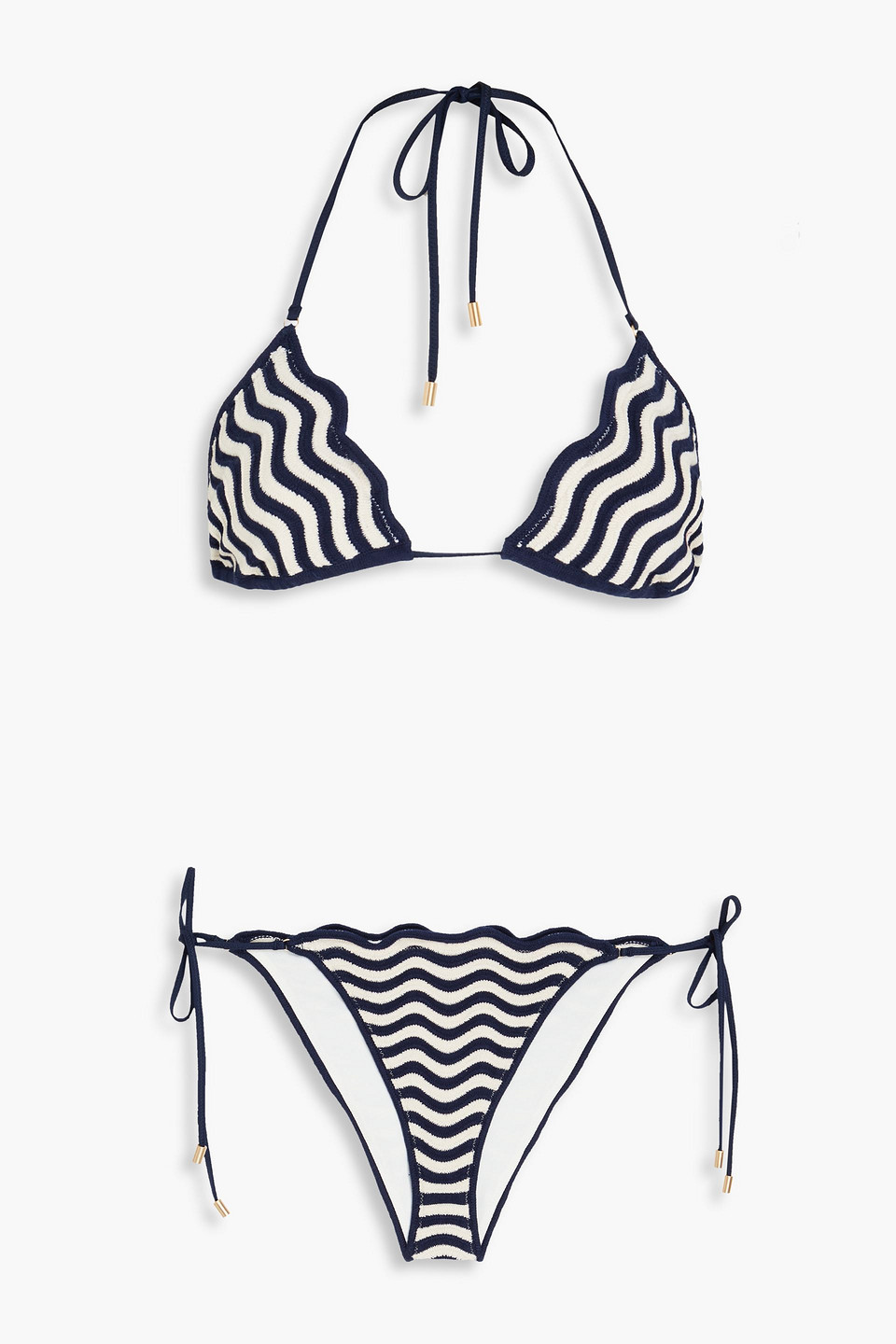 Zimmermann Triangel-bikini Aus Baumwolle Mit Streifen In Marineblau