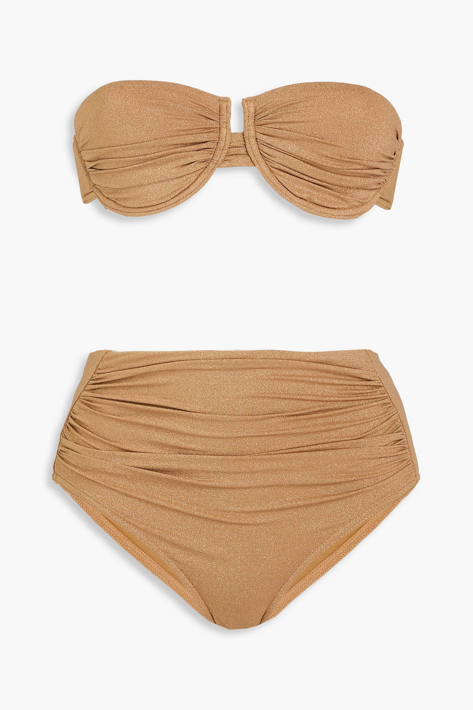 Zimmermann - Metallic bandeau bikini - Brown - 0 A