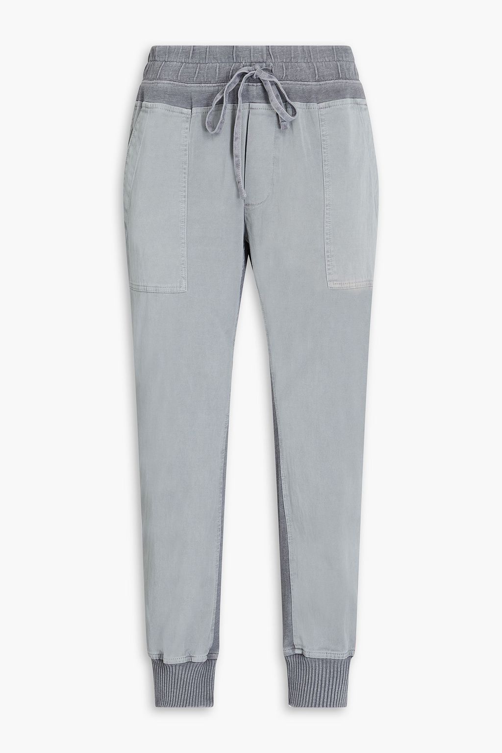 JAMES PERSE Jersey paneled cotton twill track pants THE OUTNET