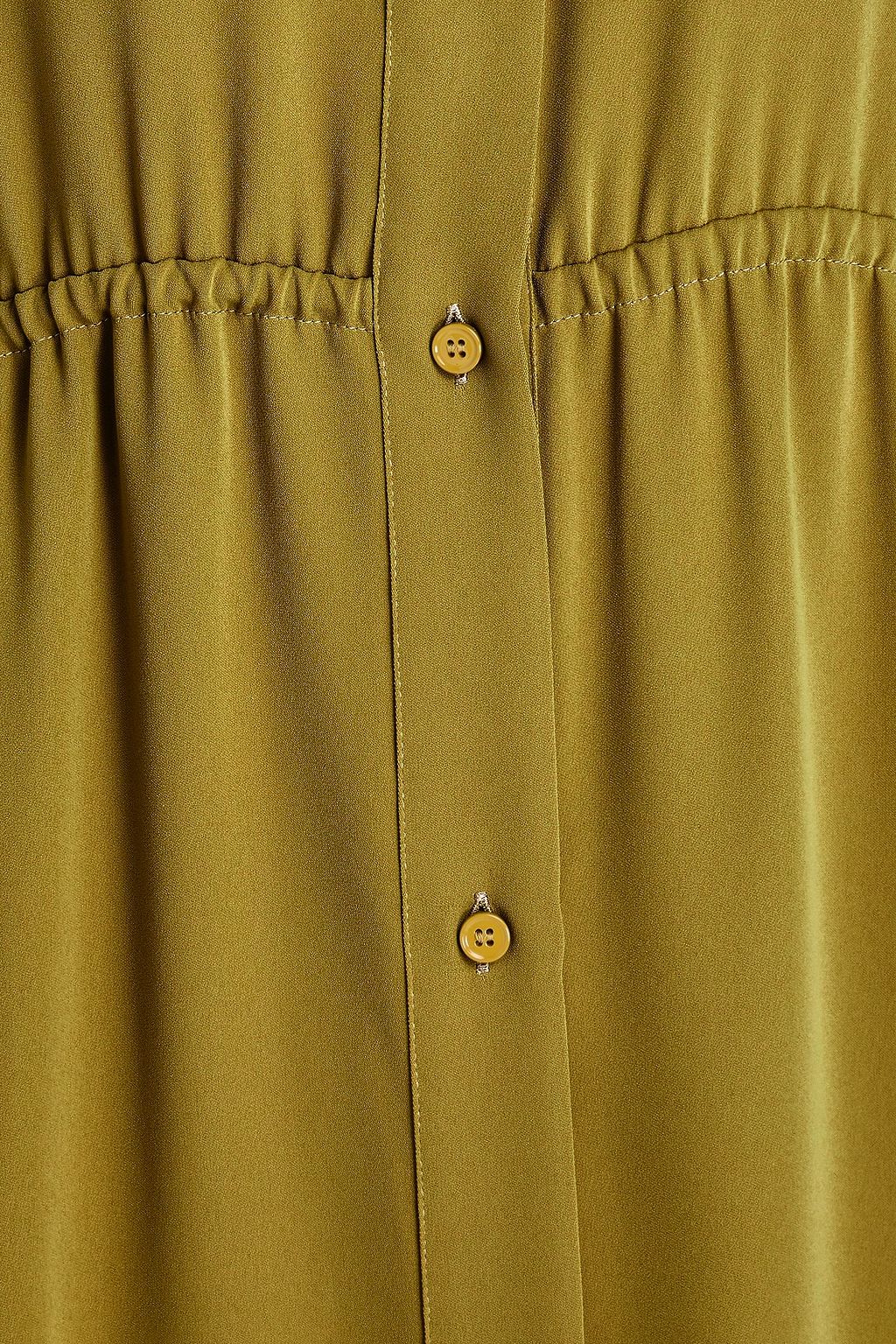 MM6 MAISON MARGIELA فستان بأسلوب القميص من الحرير الصيني بفتحات يمكن ارتداؤه بعدة طرق