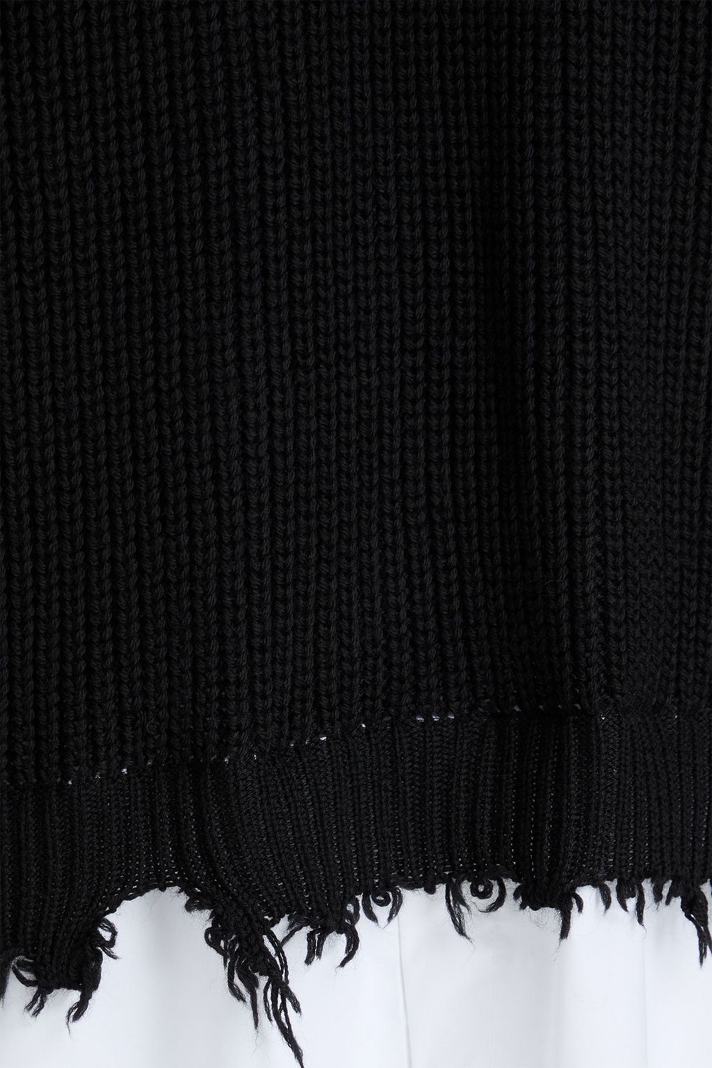 MM6 MAISON MARGIELA Mehrlagiger Pullover aus Popeline und Rippstrick in Distressed-Optik