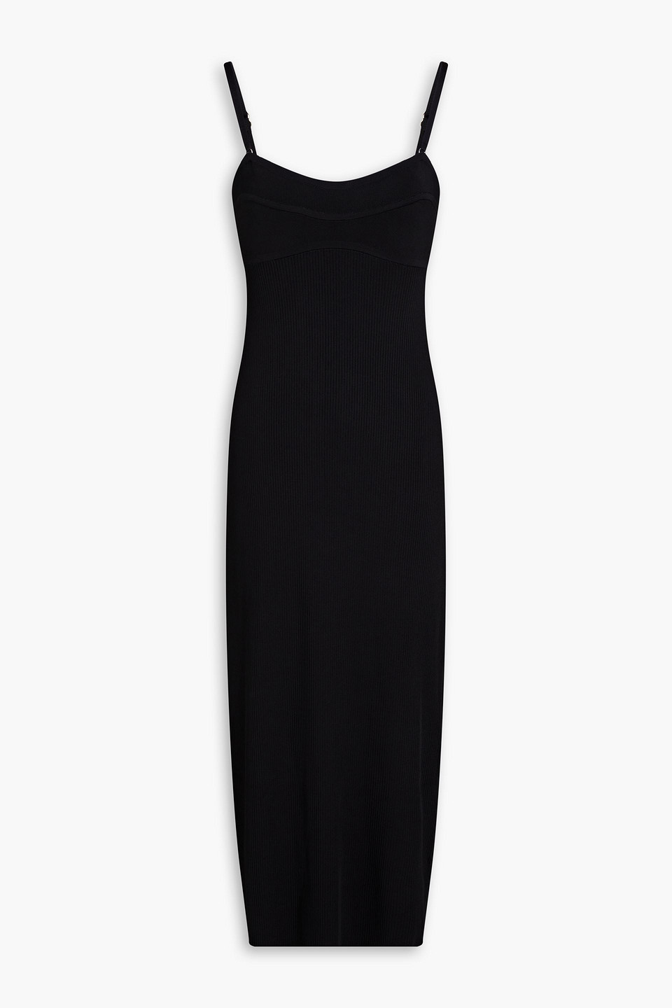 zimmermann - ribbed-knit midi dress - black - 00