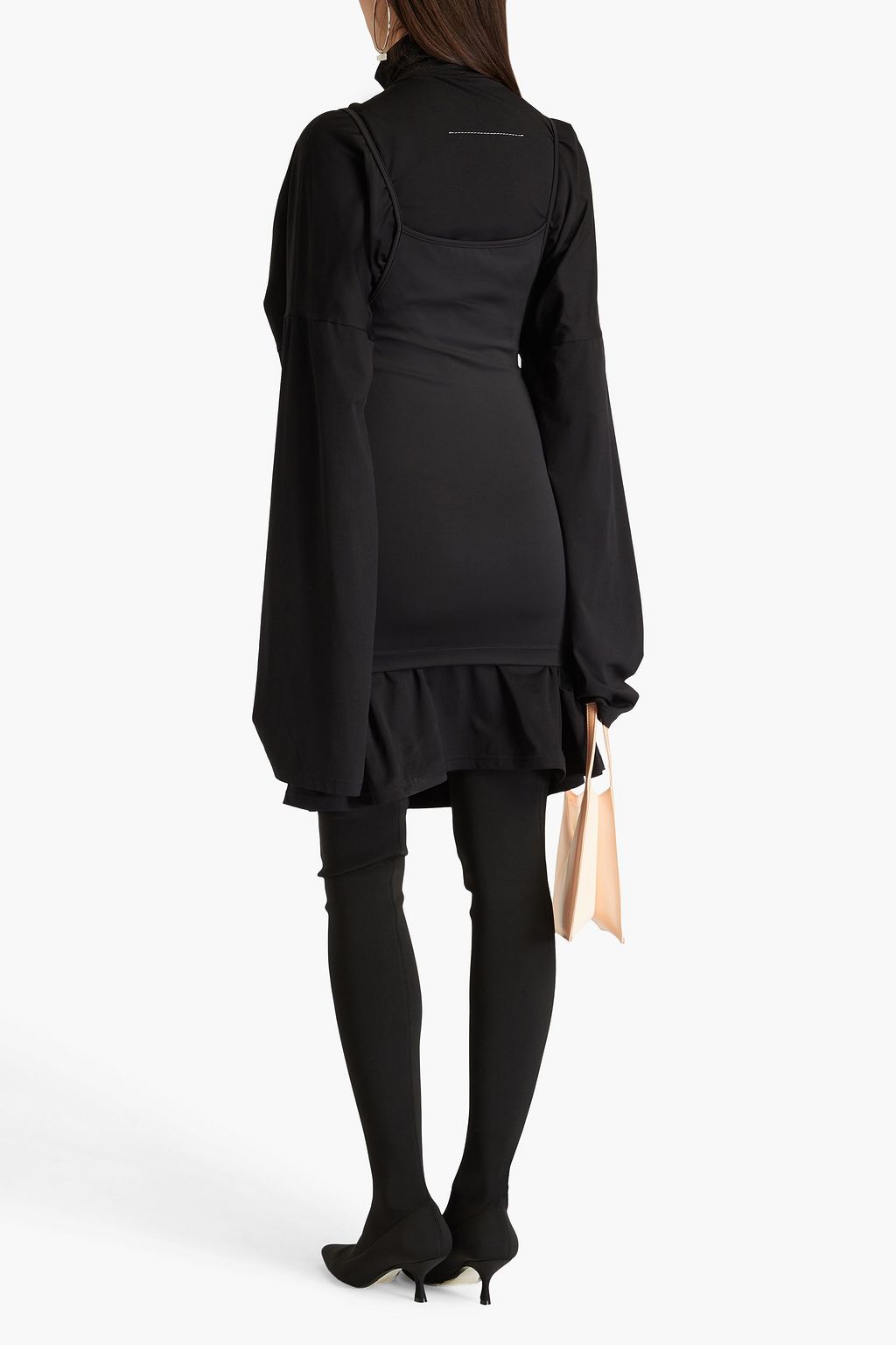 MM6 MAISON MARGIELA サテンジャージー ミニワンピース コンバーチブル レイヤード