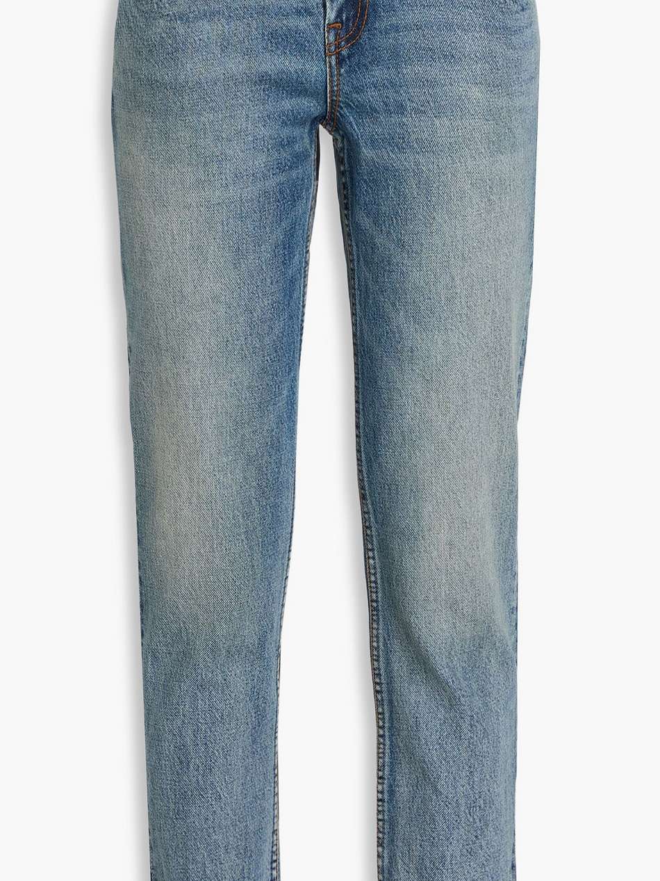 faded mid-rise tapered jeans