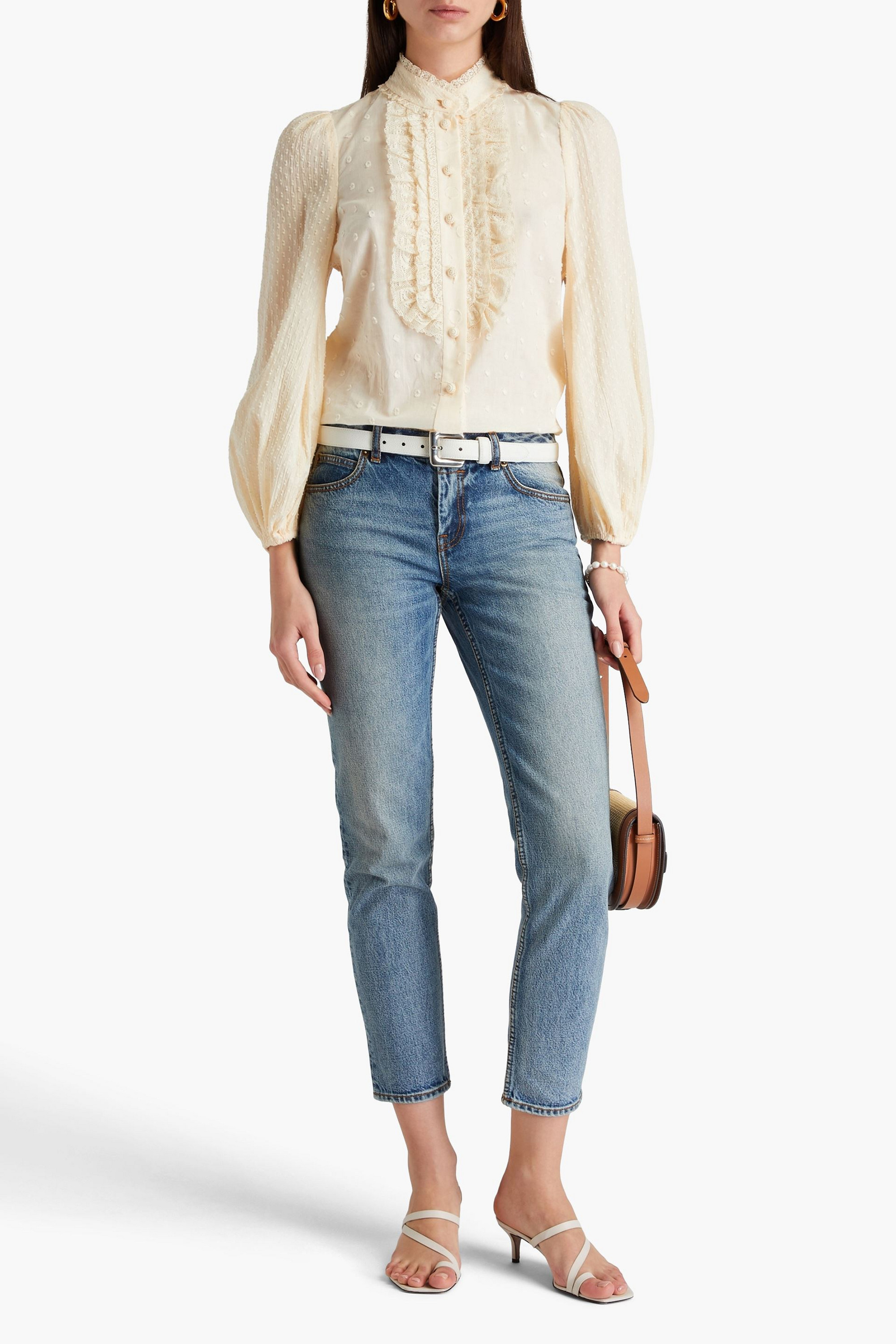 Zimmermann Faded mid-rise tapered jeans