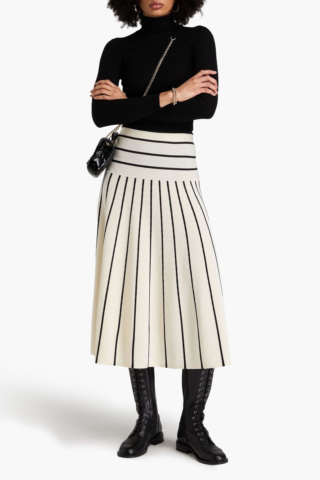 ZIMMERMANN ニット ミディスカート ストライプ