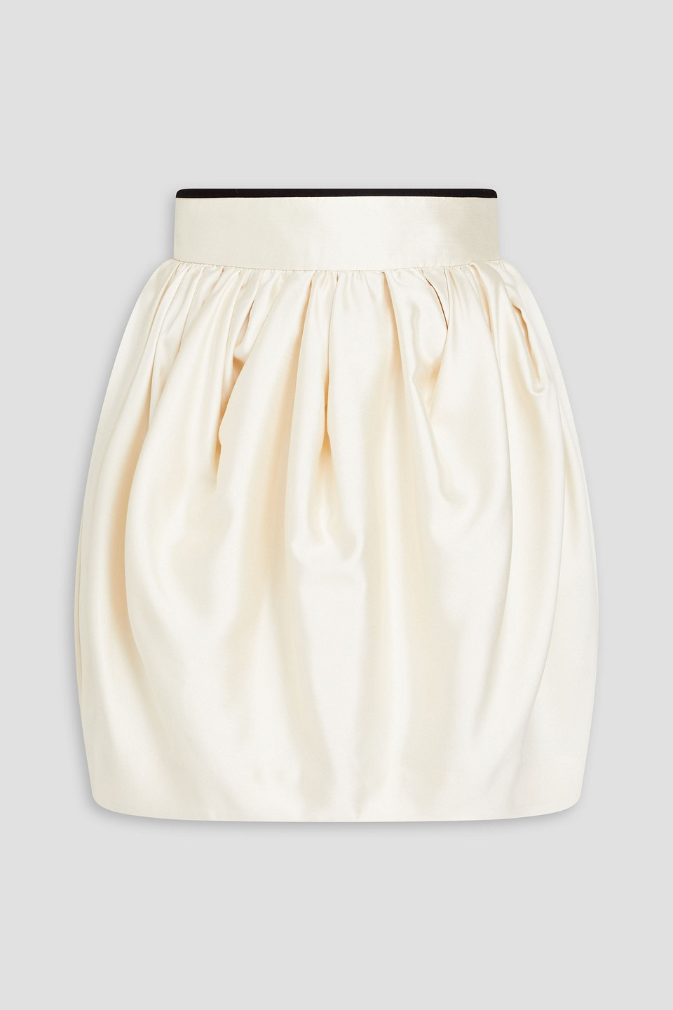 Zimmermann - Gathered wool and silk-blend mini skirt - White - 00