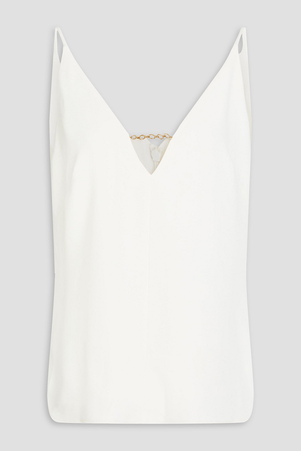 Zimmermann Chain-embellished Twill Top In White