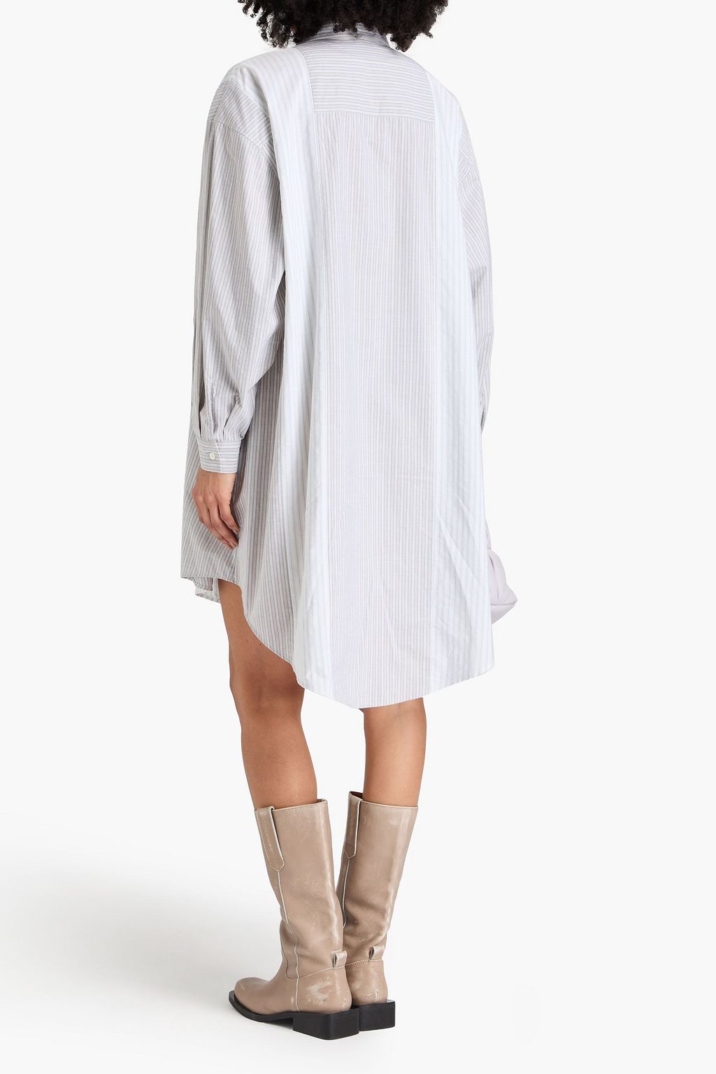 MM6 MAISON MARGIELA فستان مخطط بأسلوب القميص من قطن أكسفورد