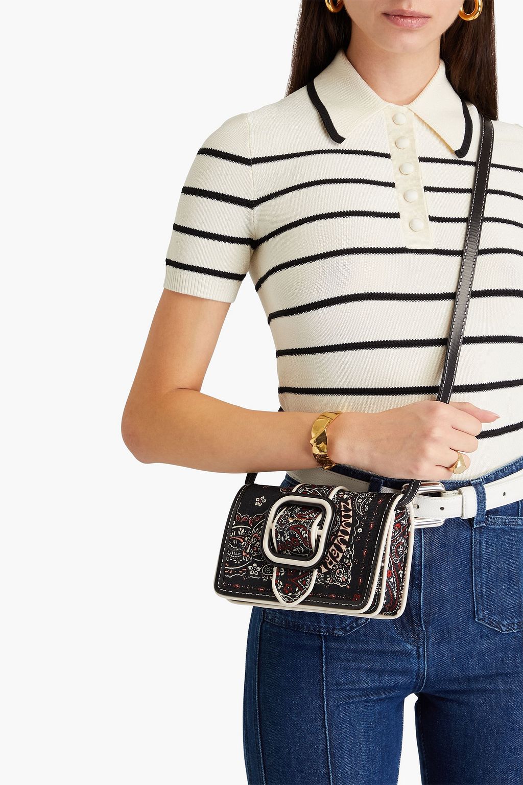 ZIMMERMANN Floral-print linen-canvas cross-body bag