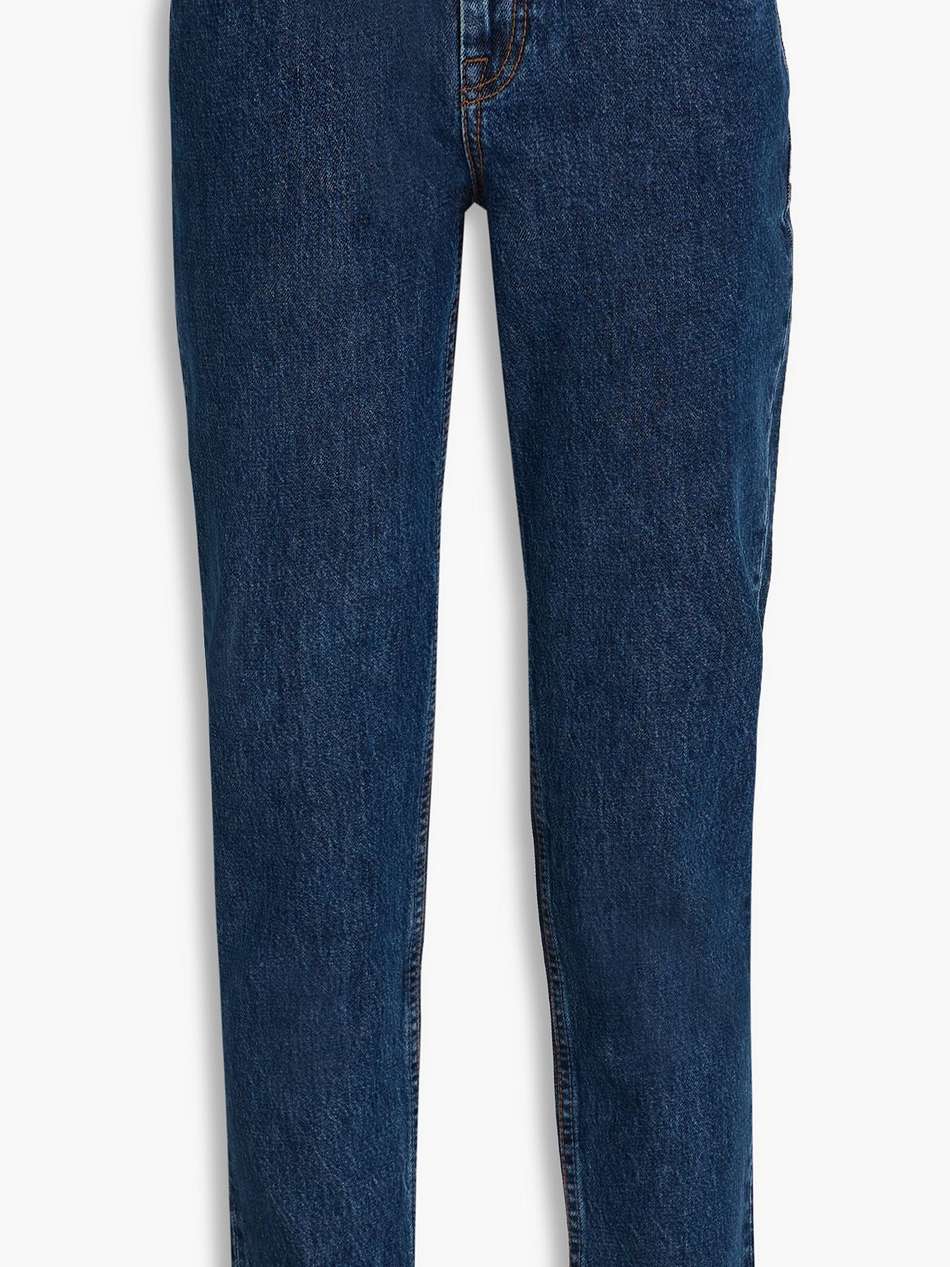 mid-rise tapered jeans
