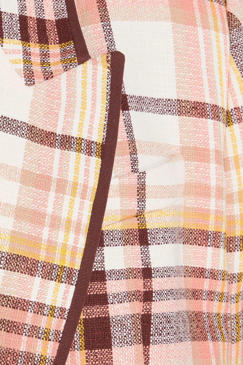 Zimmermann Checked Linen And Cotton-blend Blazer In Elfenbein