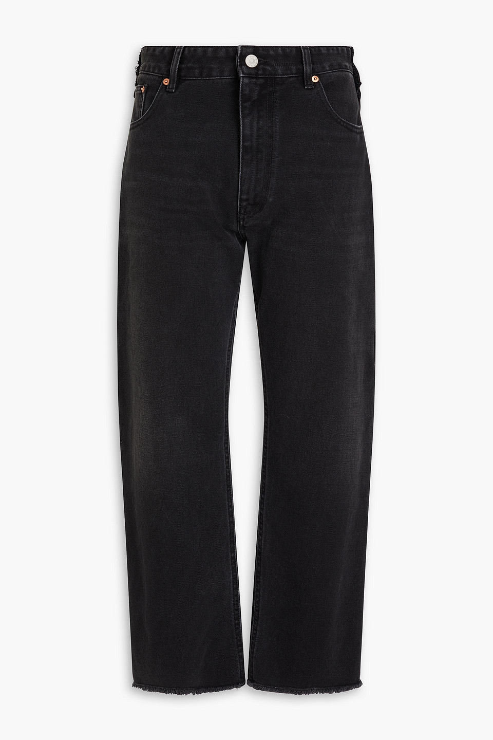 MM6 MAISON MARGIELA CROPPED FRAYED MID-RISE BOYFRIEND JEANS