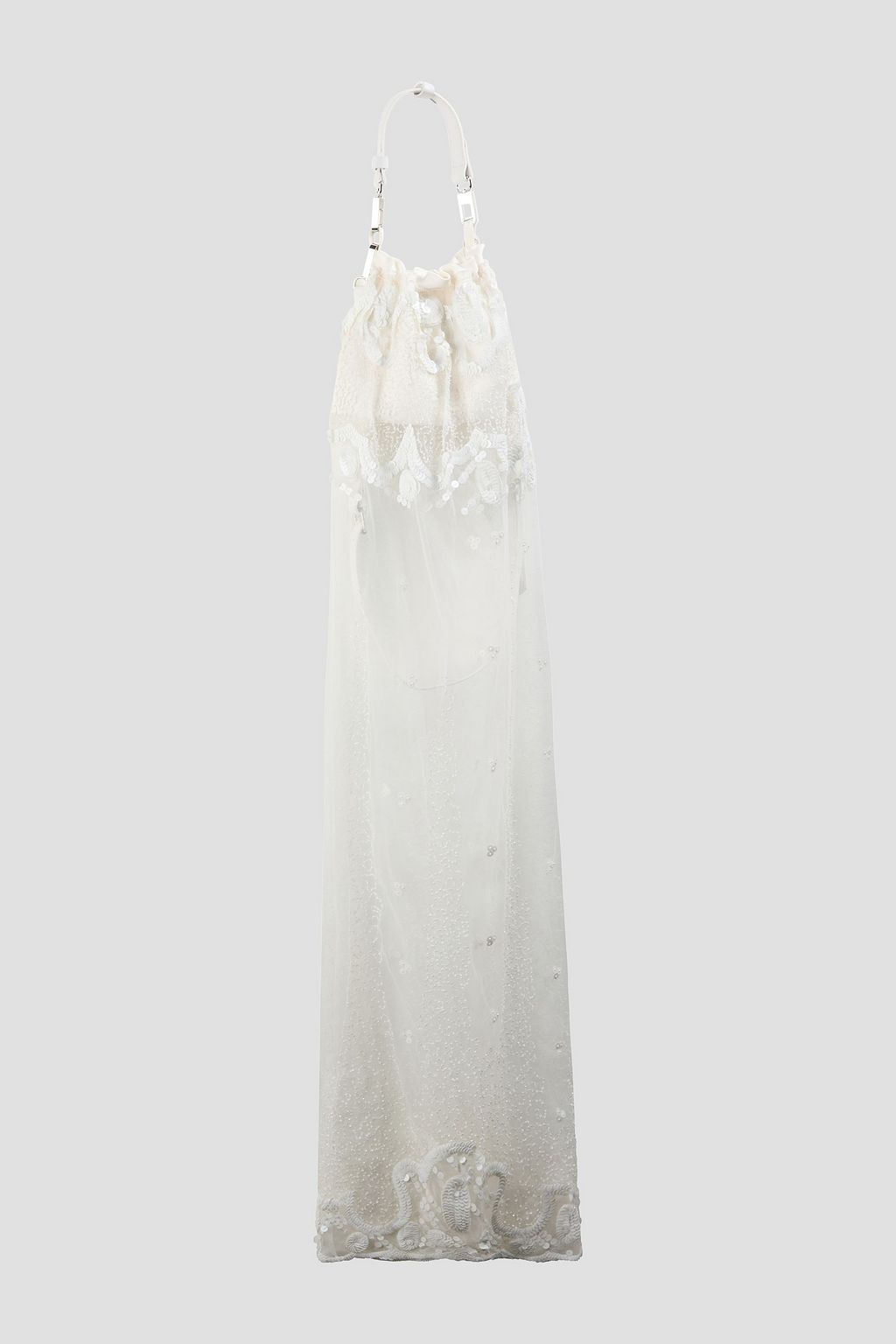 16ARLINGTON Agatha leather, satin and embellished tulle shoulder bag