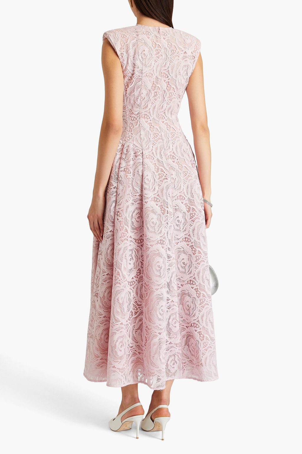HUISHAN ZHANG Claret guipure lace maxi dress