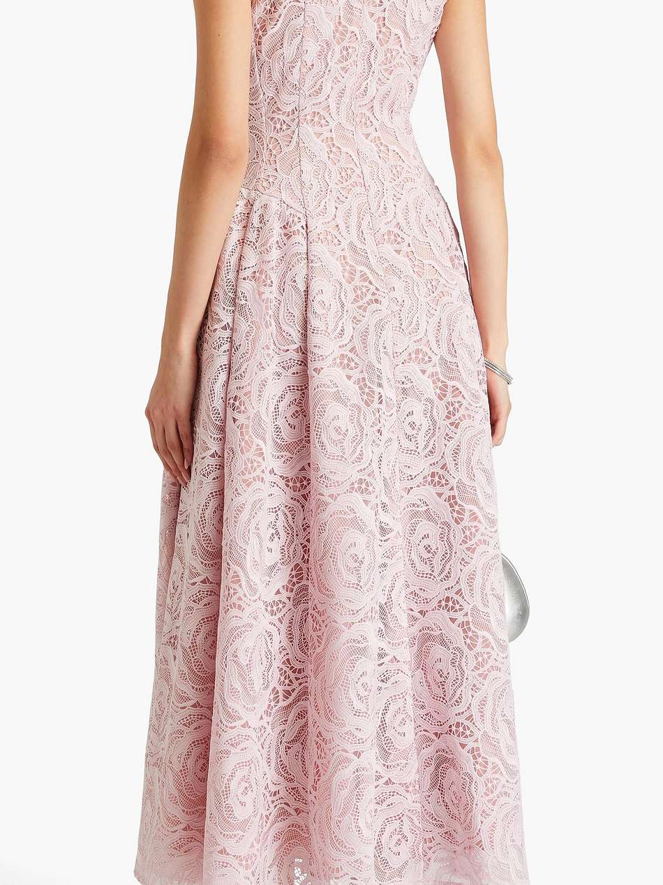 claret guipure lace maxi dress