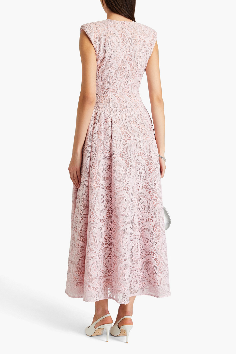 Huishan Zhang Claret Guipure Lace Maxi Dress In Lilac