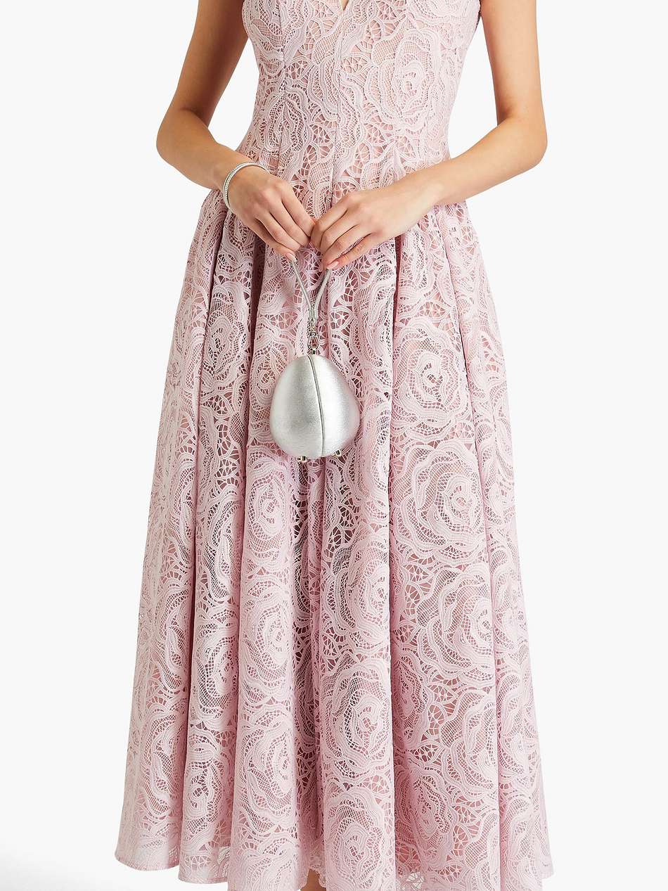 claret guipure lace maxi dress