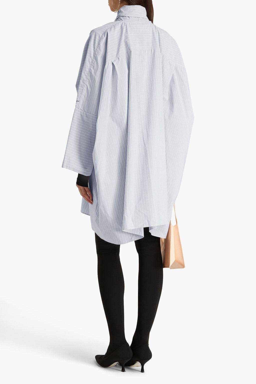MM6 MAISON MARGIELA فستان من قطن أوكسفورد بتصميم مخطط مزين بربطة