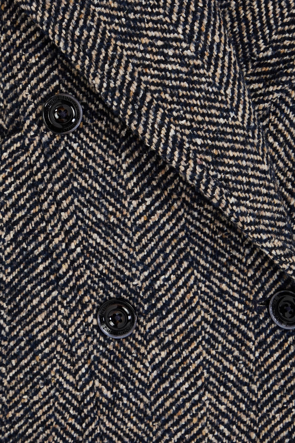 Zimmermann Mantel Aus Tweed Mit Fischgratmuster In Marineblau