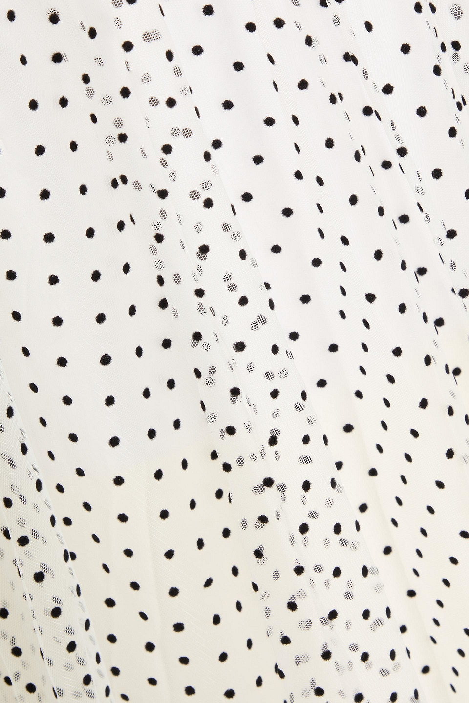 Zimmermann Flocked Pleated Tulle Maxi Skirt In Elfenbein