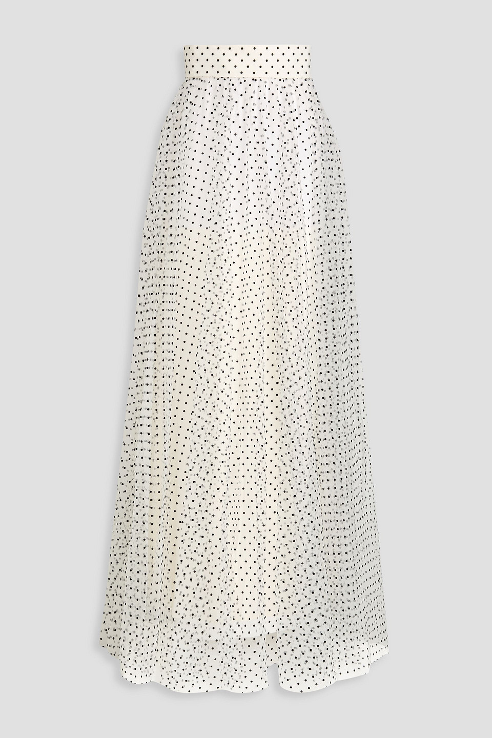 Zimmermann Flocked Pleated Tulle Maxi Skirt In White