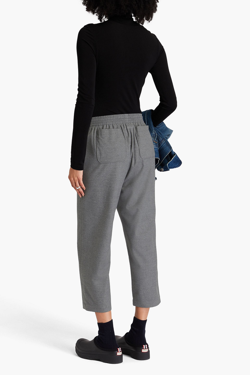MM6 MAISON MARGIELA CROPPED FLANNEL TAPERED PANTS