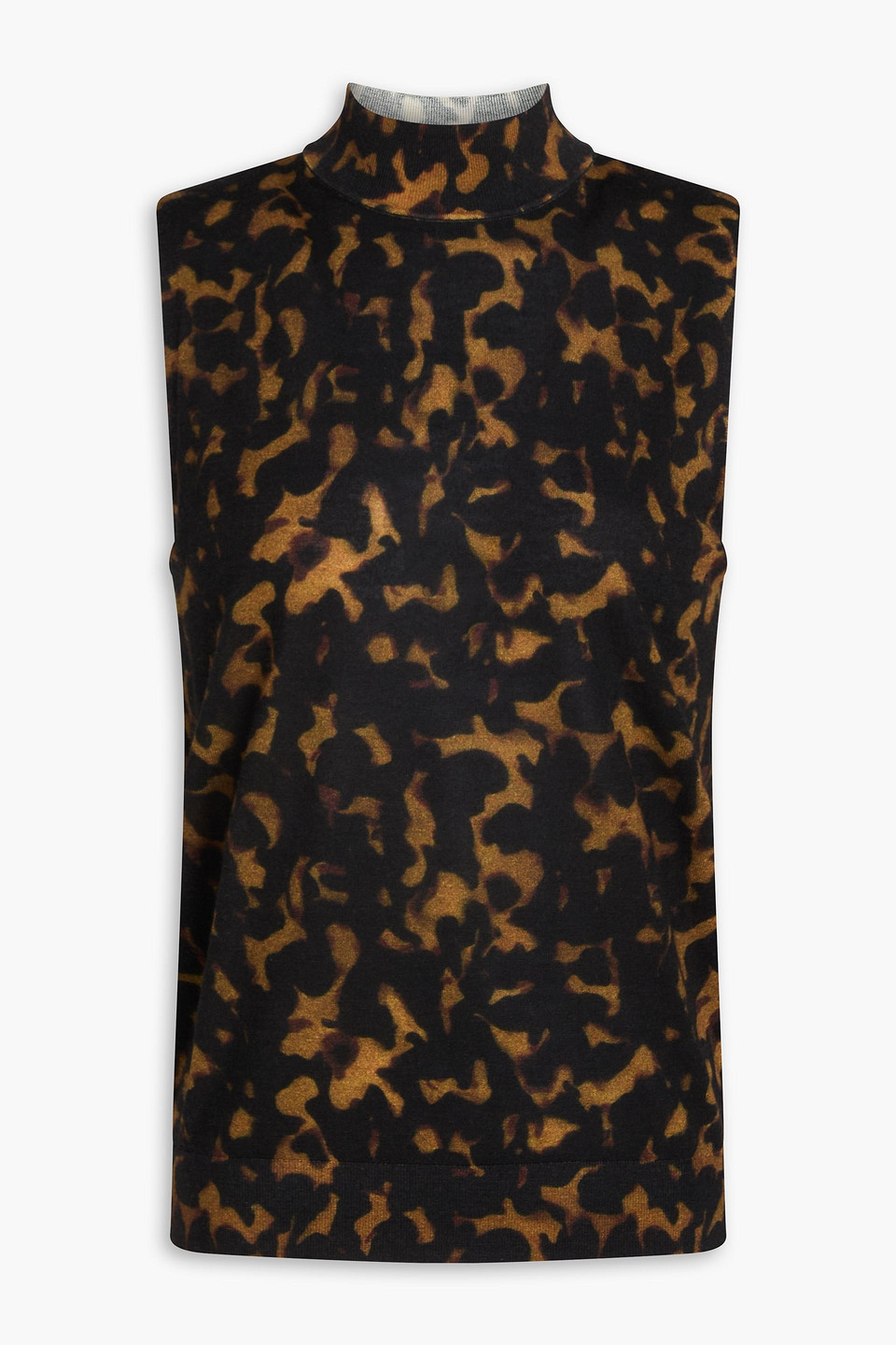 Theory Regal Merino Wool Tortoise Shell Top In Animal-print