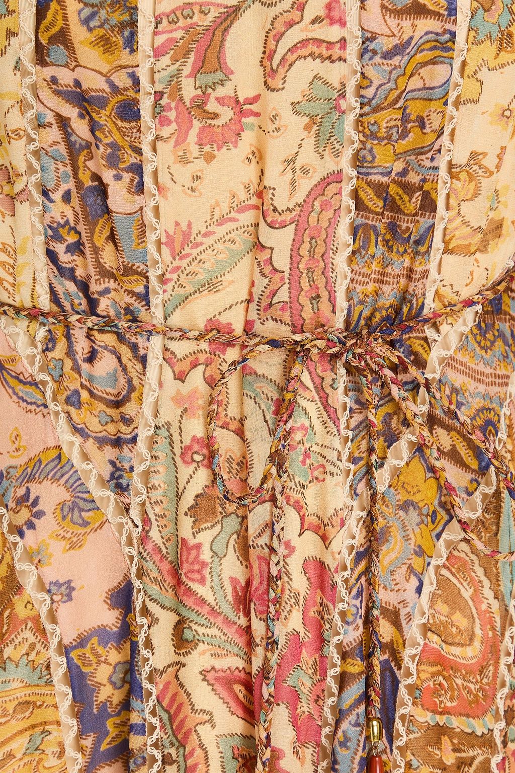 ZIMMERMANN Belted floral-print georgette midi dress