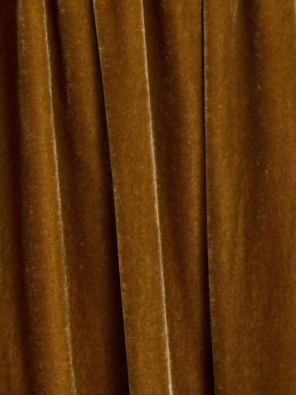 gathered velvet maxi dress