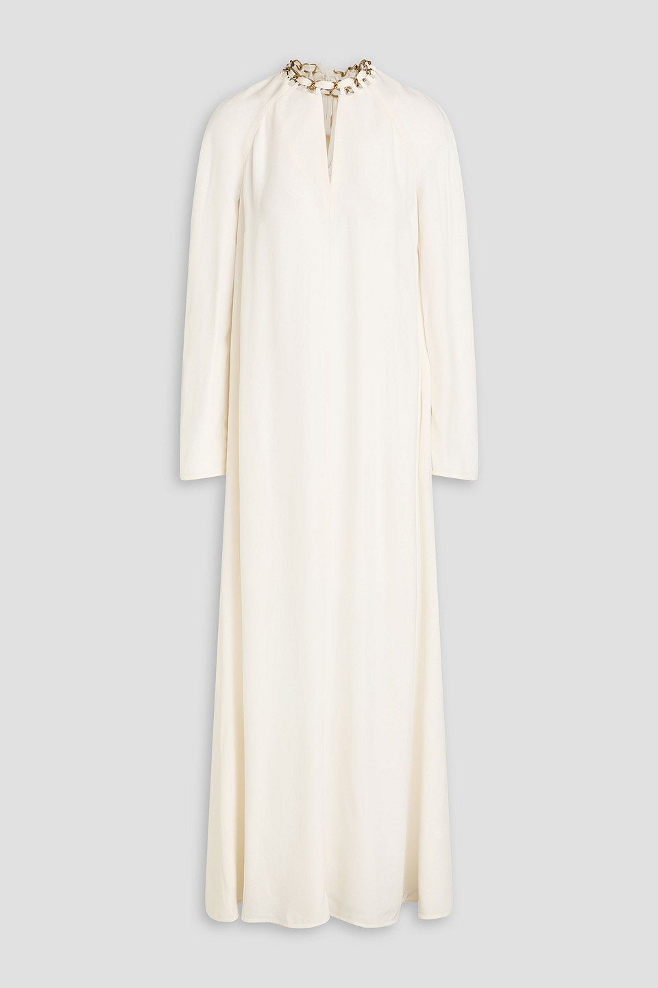 Zimmermann Chain-embellished Cutout Crepe Maxi Dress In White