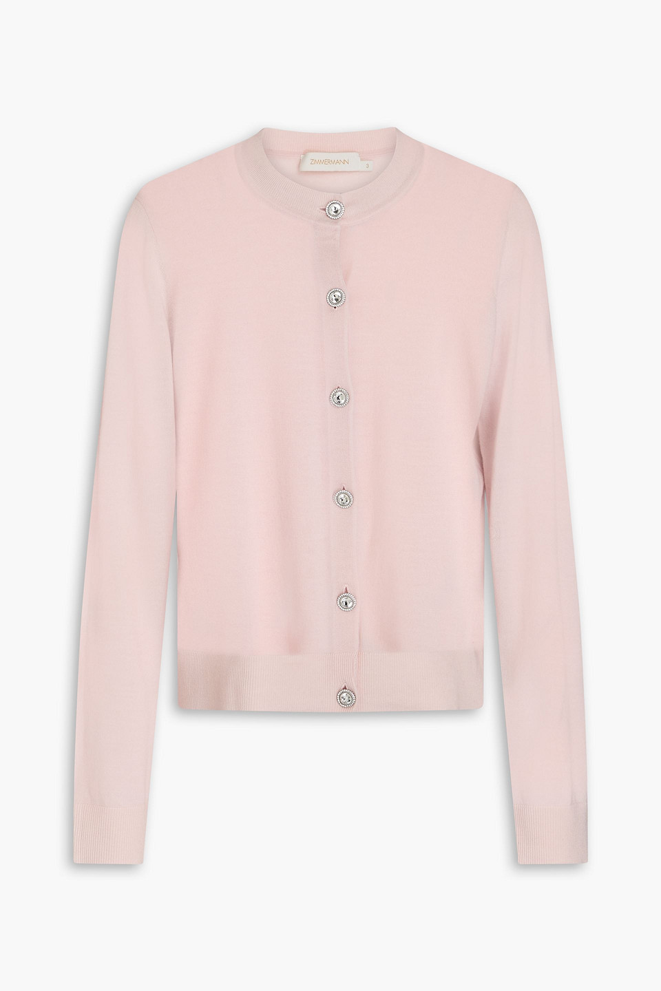 Zimmermann Button-detailed Wool Cardigan In Pink