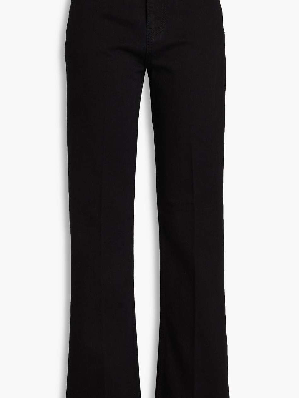 paneled high-rise straight-leg jeans