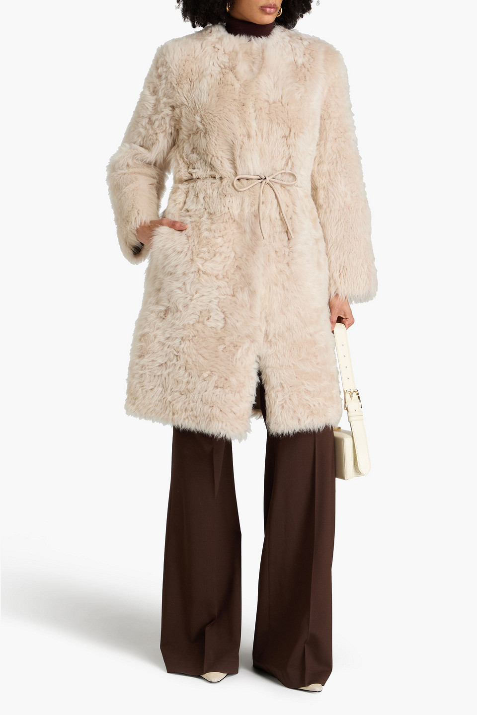 Zimmermann Shearling Coat In Beige