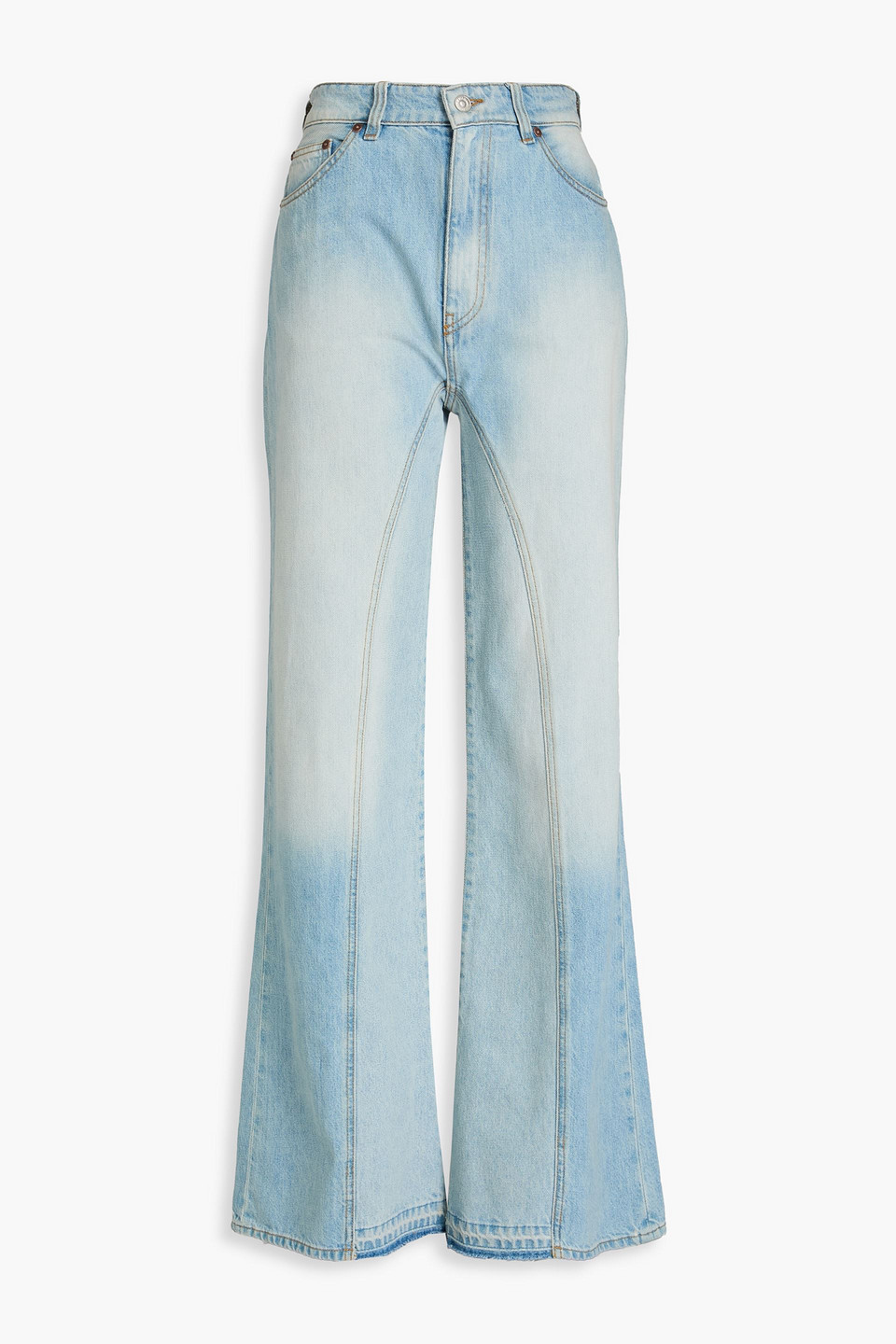 Shop Victoria Beckham High-rise Wide-leg Jeans In Hellblauer Denim