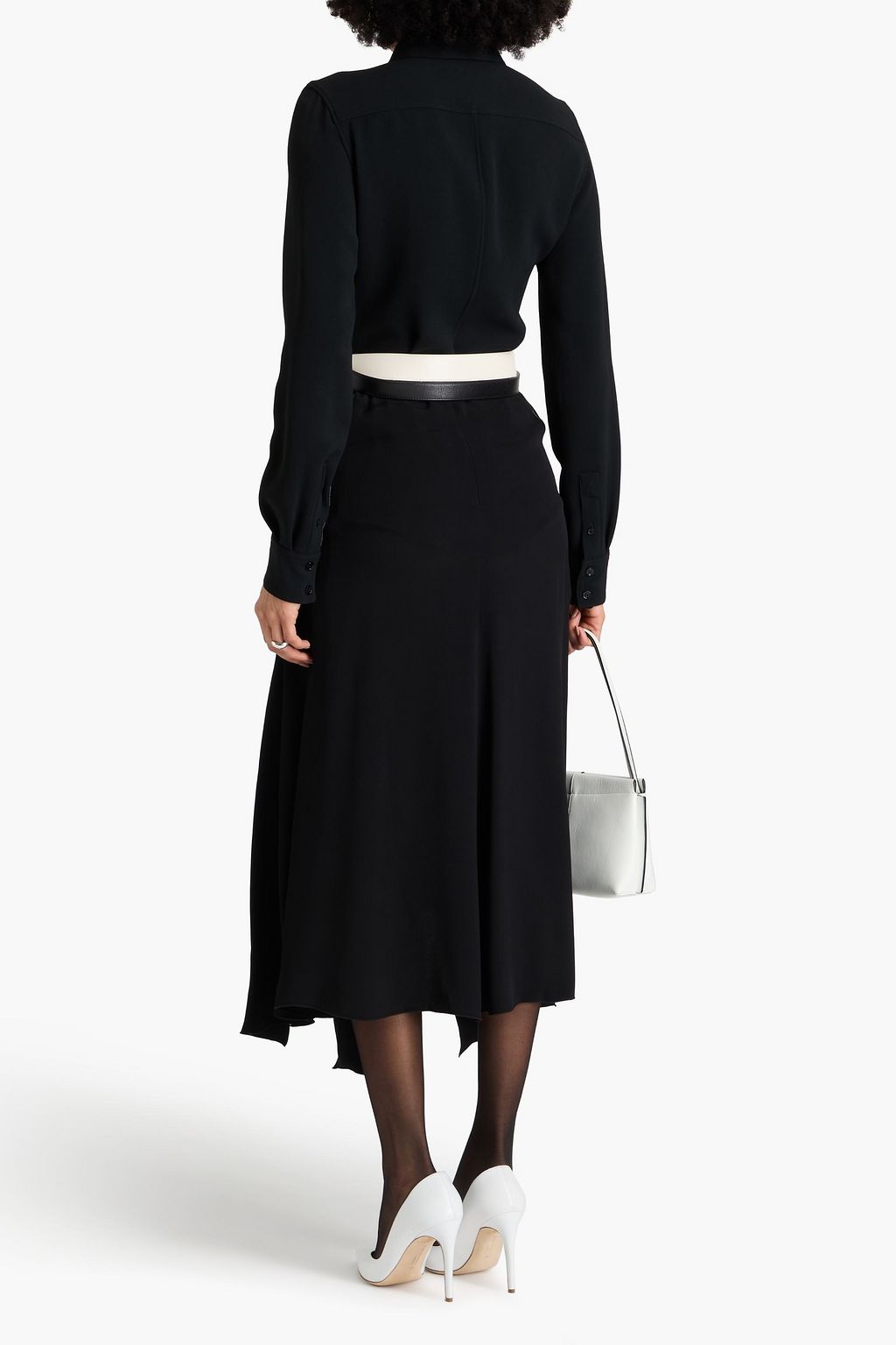 VICTORIA BECKHAM تنورة متوسطة الطول من الكريب معقودة