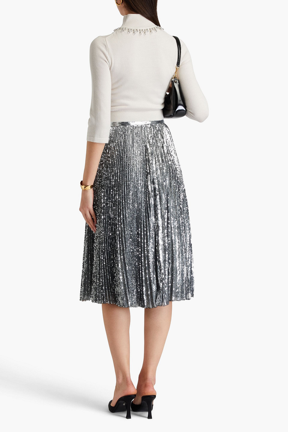 Zimmermann Womens Parchment Round-neck Cropped Wool Top In Off-white