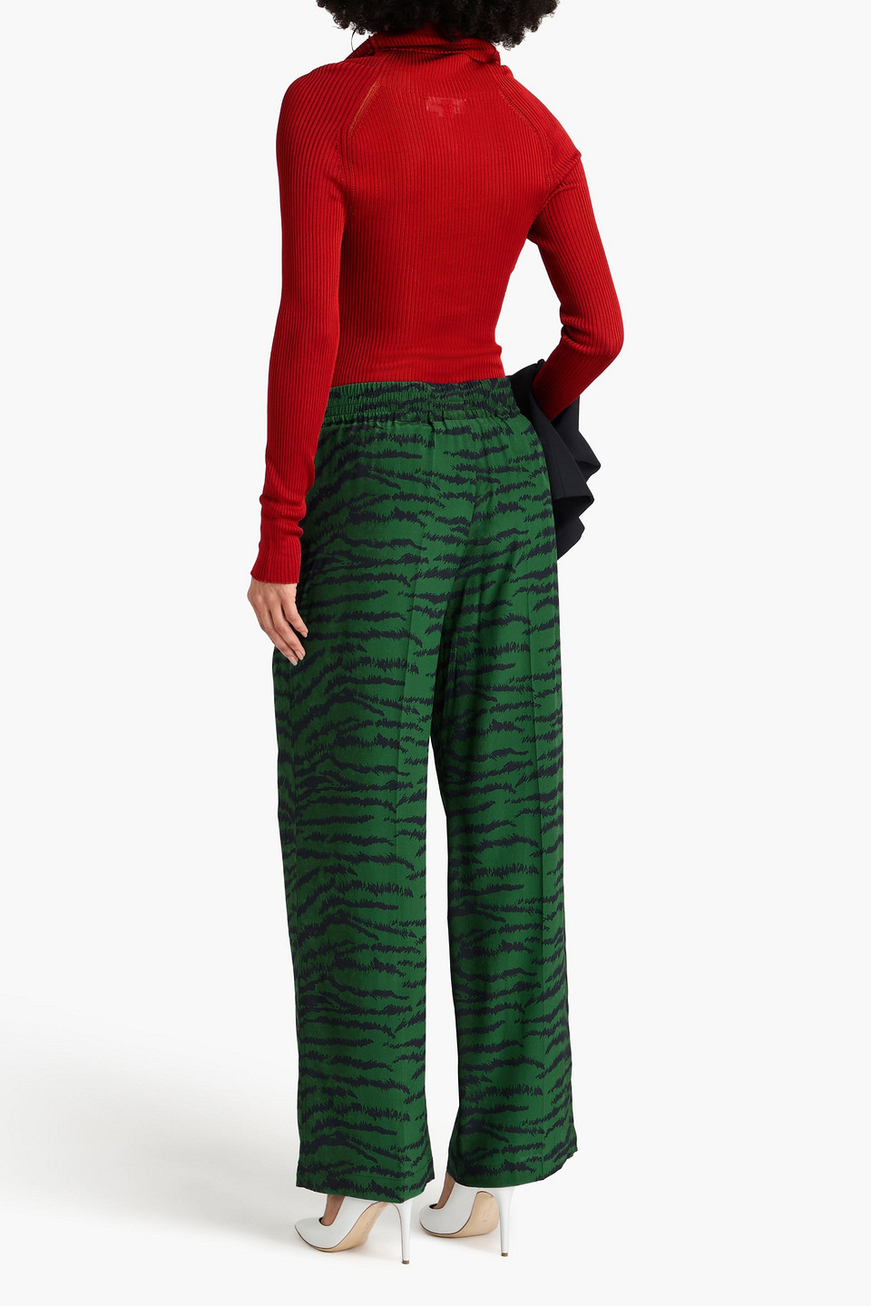 Victoria Beckham Tiger-print Silk Trousers In Animal-print