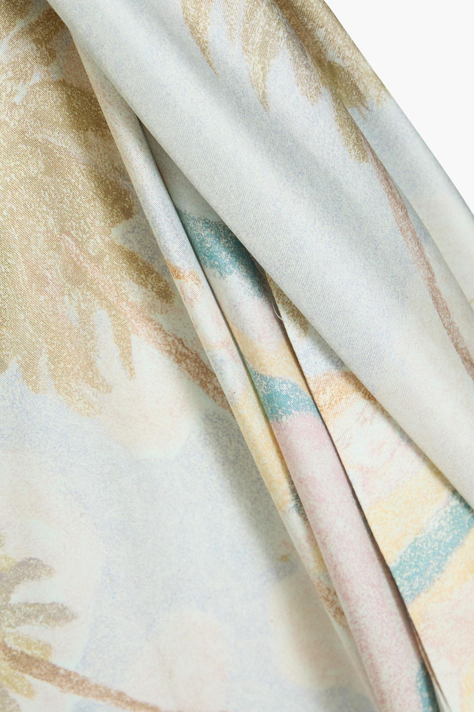 Zimmermann Draped Printed Silk Midi Dress In Himmelblau