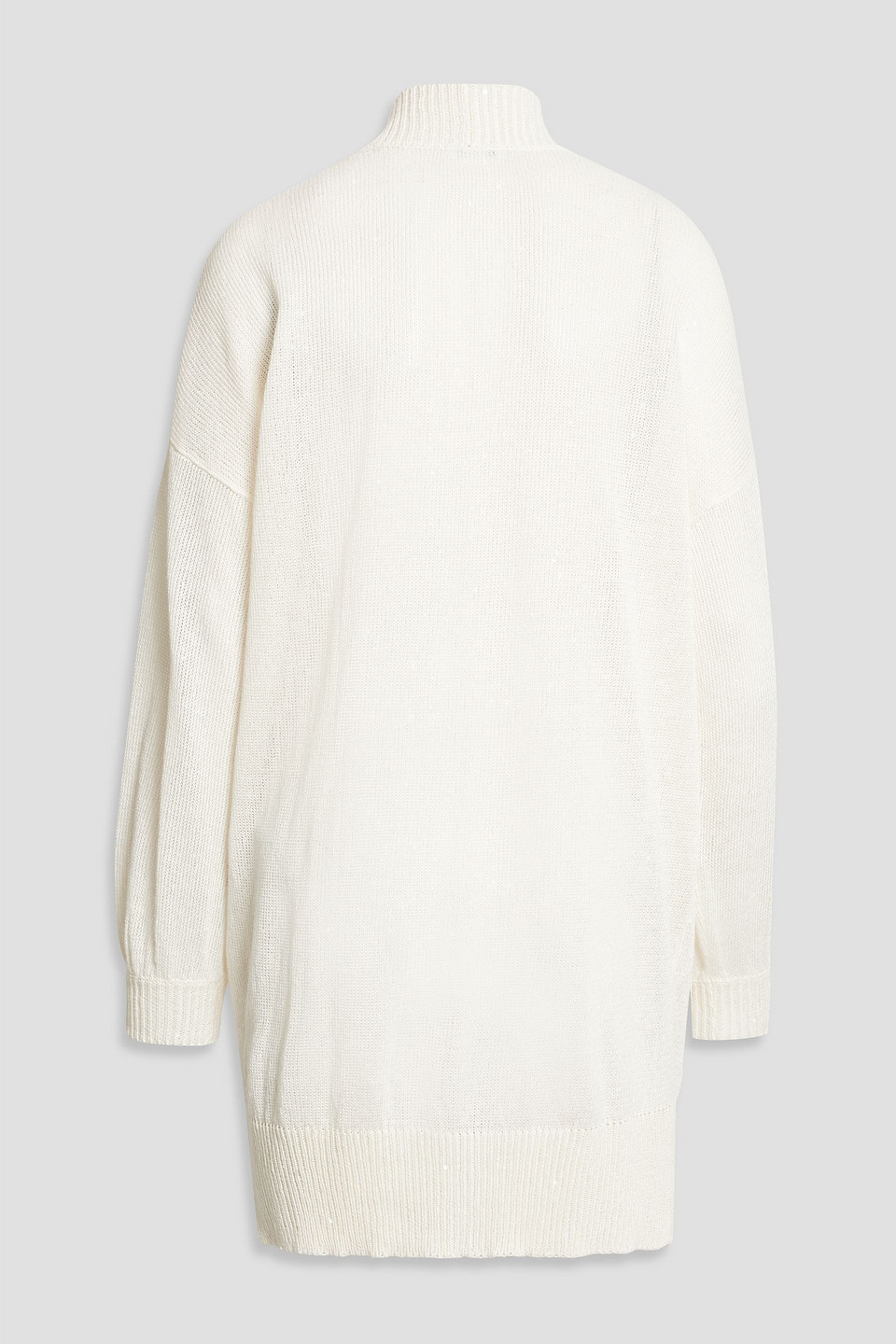 Brunello Cucinelli Sequin-embellished Linen And Silk-blend Cardigan In Ivory