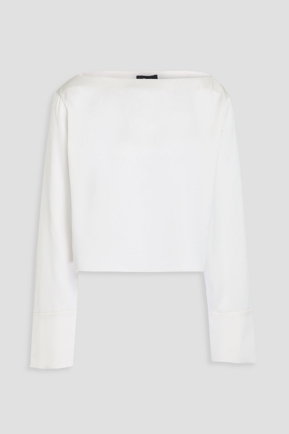 Theory Boat-neck Poplin Blouse In Ivory