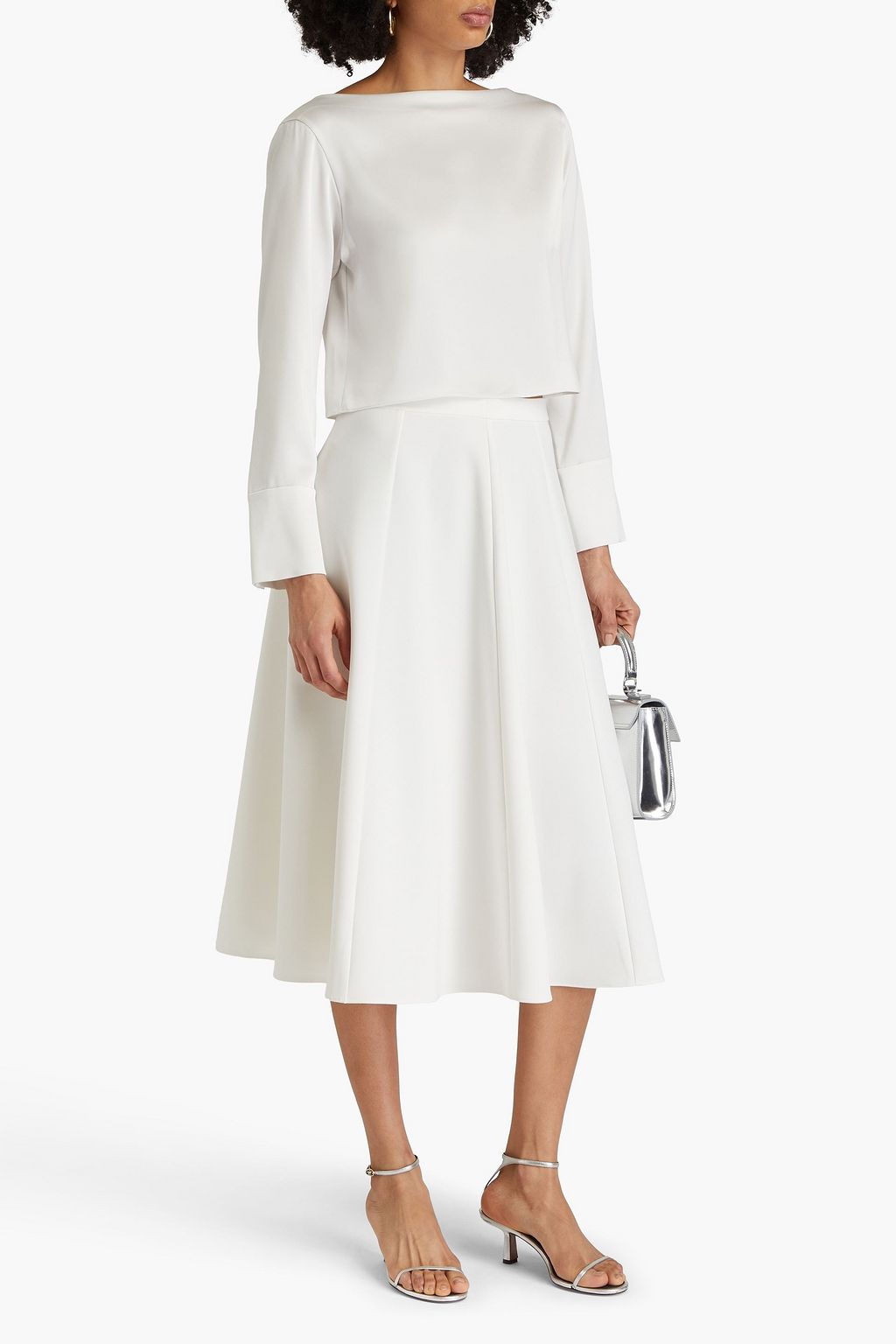 THEORY Cropped satin top