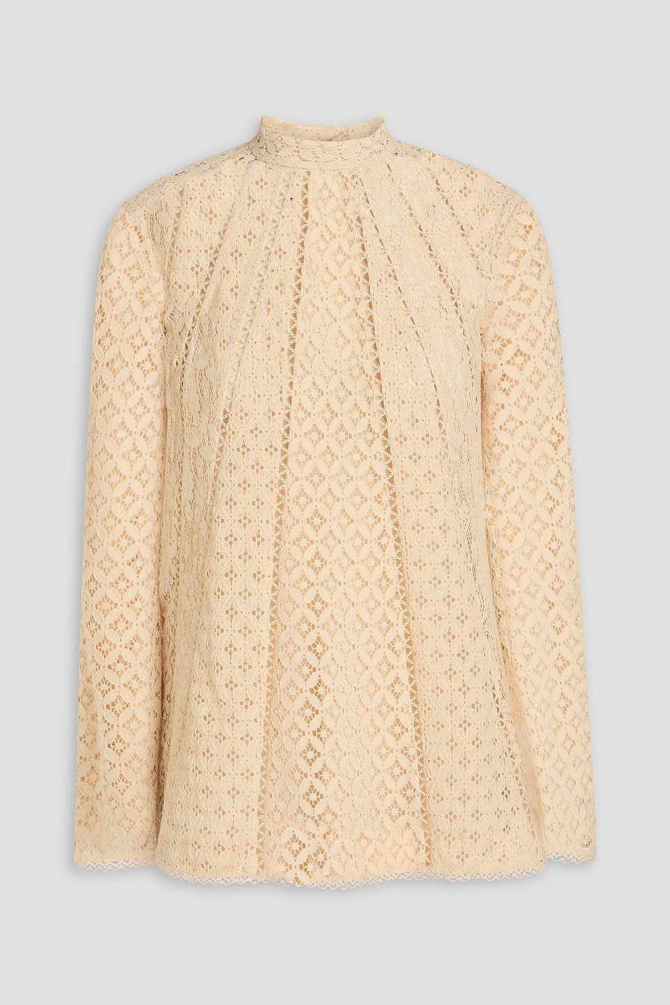 Zimmermann Corded Lace Cotton-blend Blouse In Neutral