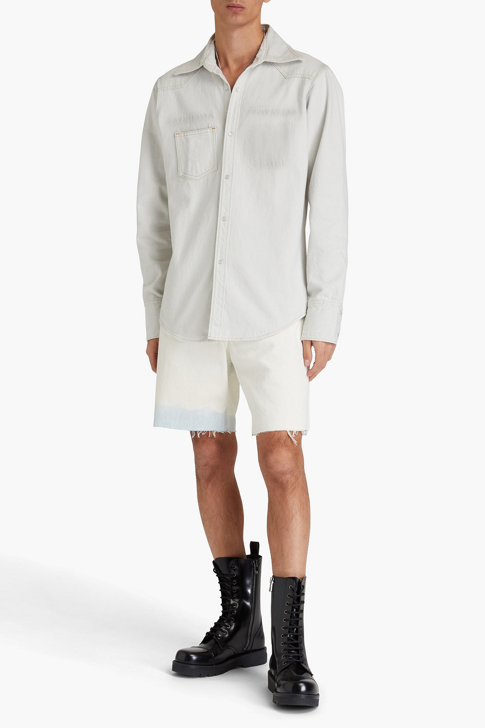 Maison Margiela Cotton Denim Shirt In White