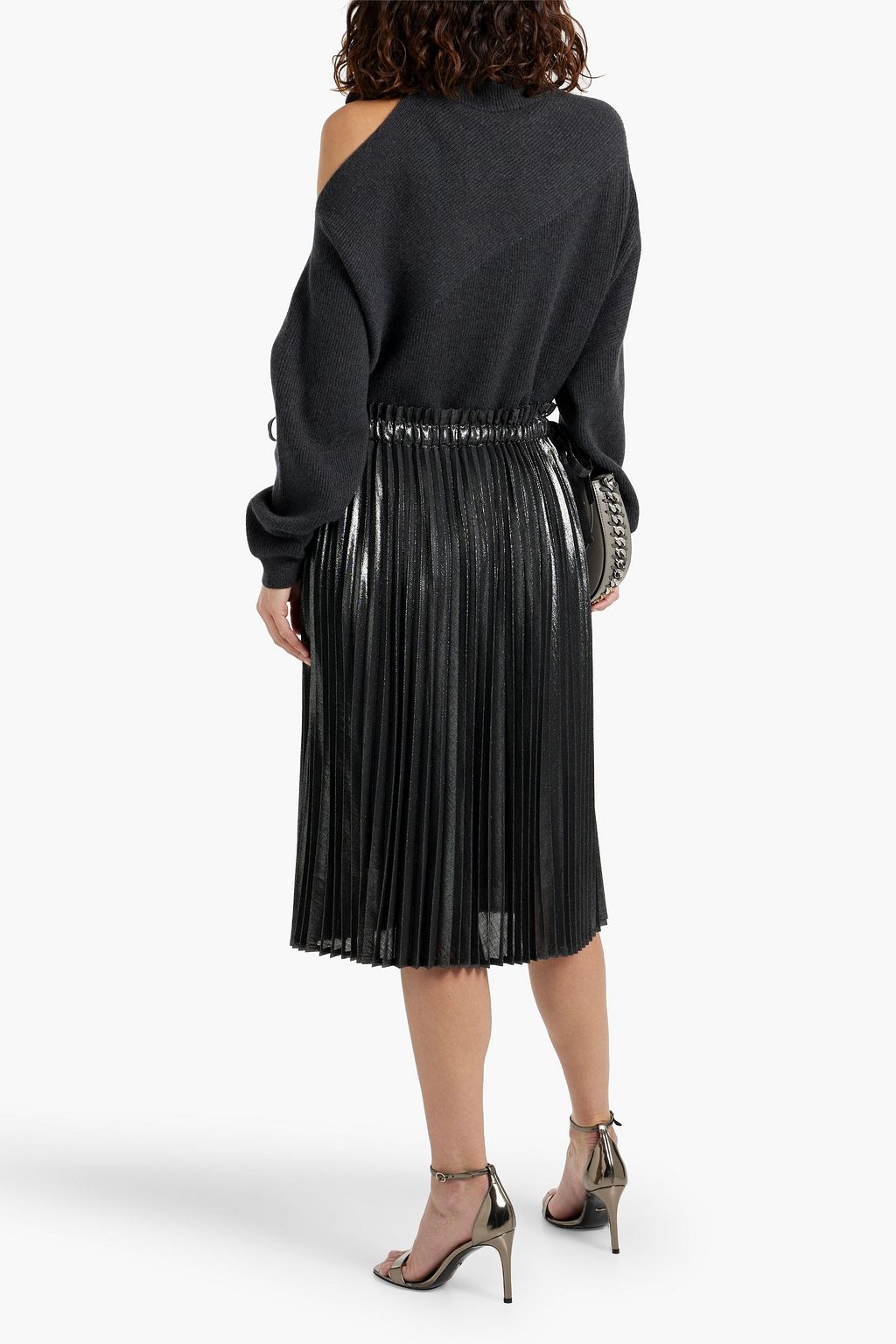 BRUNELLO CUCINELLI Oversized ribbed cutout cashmere turtleneck sweater